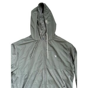 Vuori Men's Olive Green Hooded Bomber Jacket